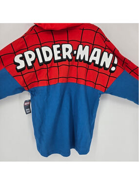 Spider Man Spirit Jersey Hoodie Small Marvel Disney Web Print NWT